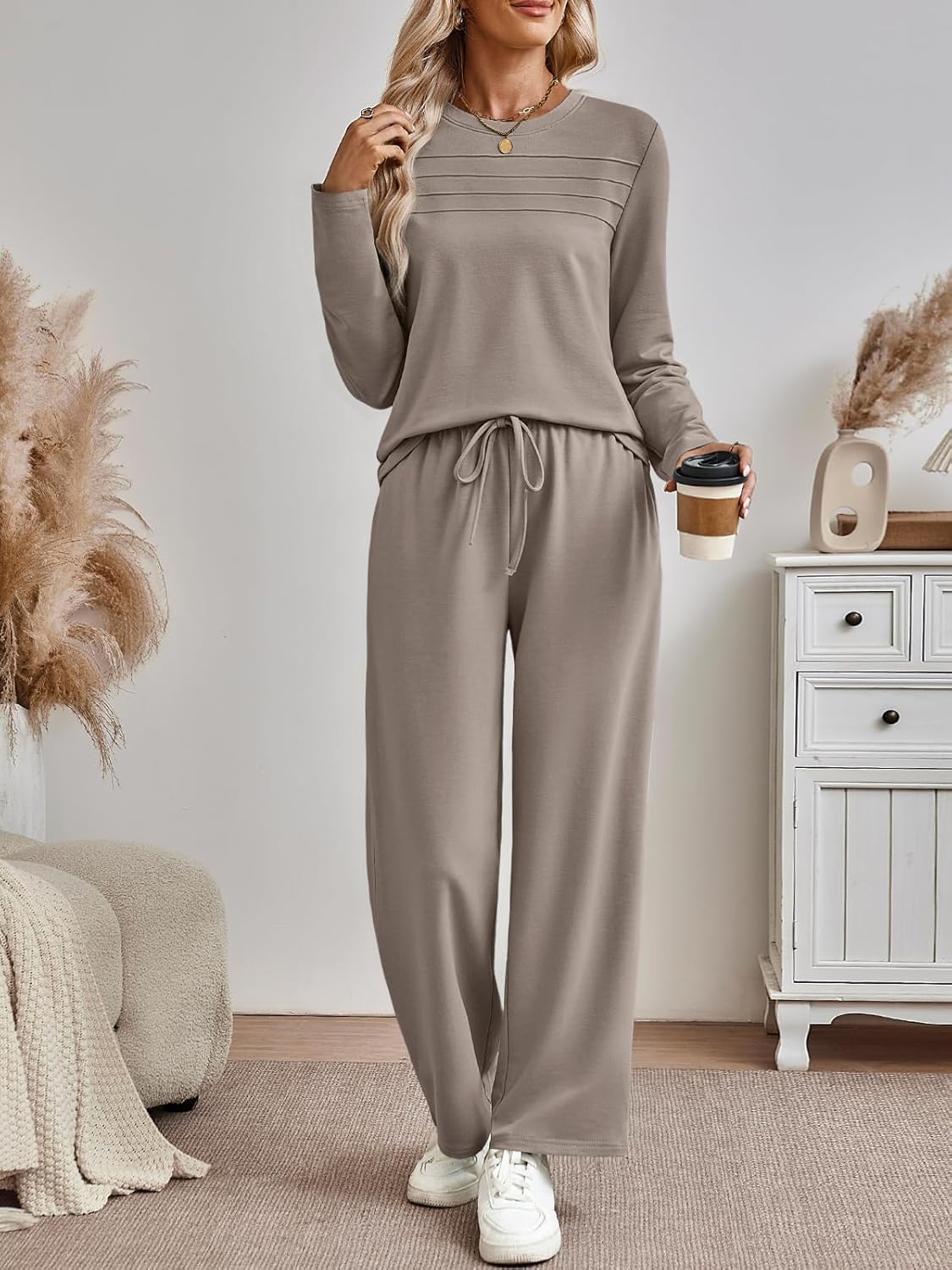 AUTOMET Sweatsuits Women 2 Piece Outfit Fall Airport Lounge Sweat Sets With Wide Leg Pants Track Fashion Suits 2026 - Image 2