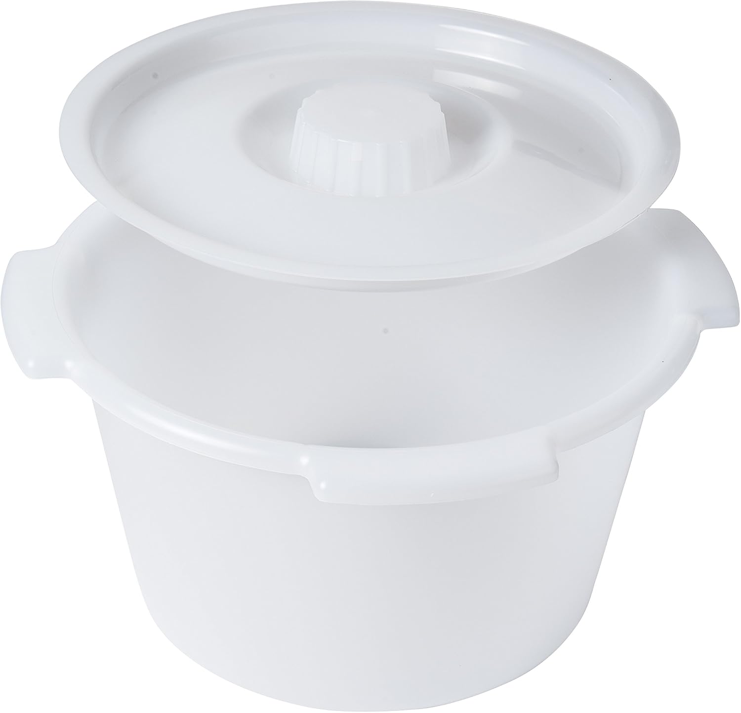 DMI Universal Replacement Plastic Commode Pail with Lid, Durable and Sturdy, Easy to Clean, Clear, 7 Quarts