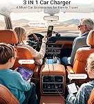 Chargeur de voiture rétractable 57W Chargement rapide 3 en 1 USB C Adaptateur d'allume-cigarette de chargeur de voiture, Chargeur de téléphone de voiture de type C iPhone 16 15 Pro Galaxy Pixel (Gray)