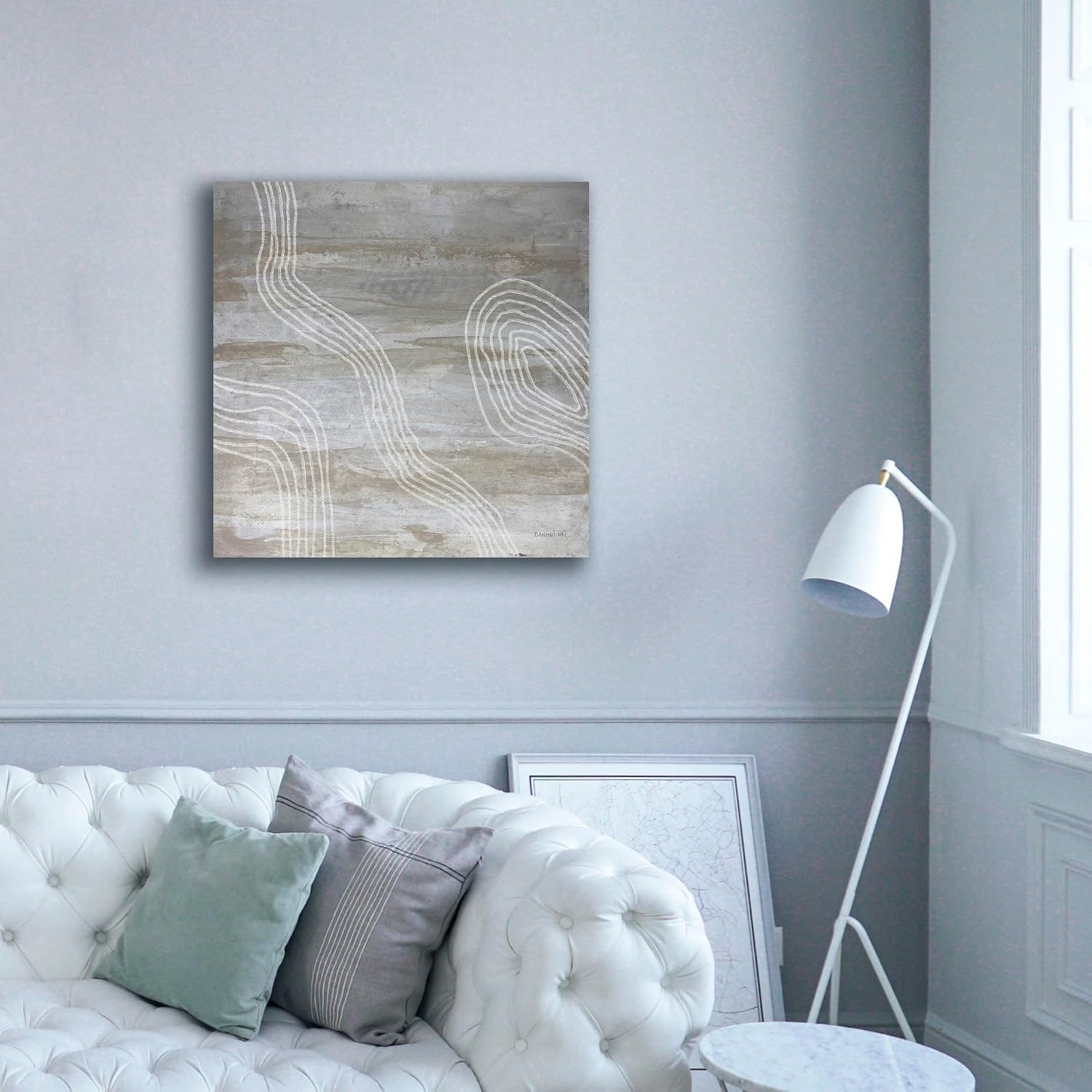 Epic Graffiti 'Beige Abstract 1' by Danhui Nai Canvas Wall Art, 37" x 37"