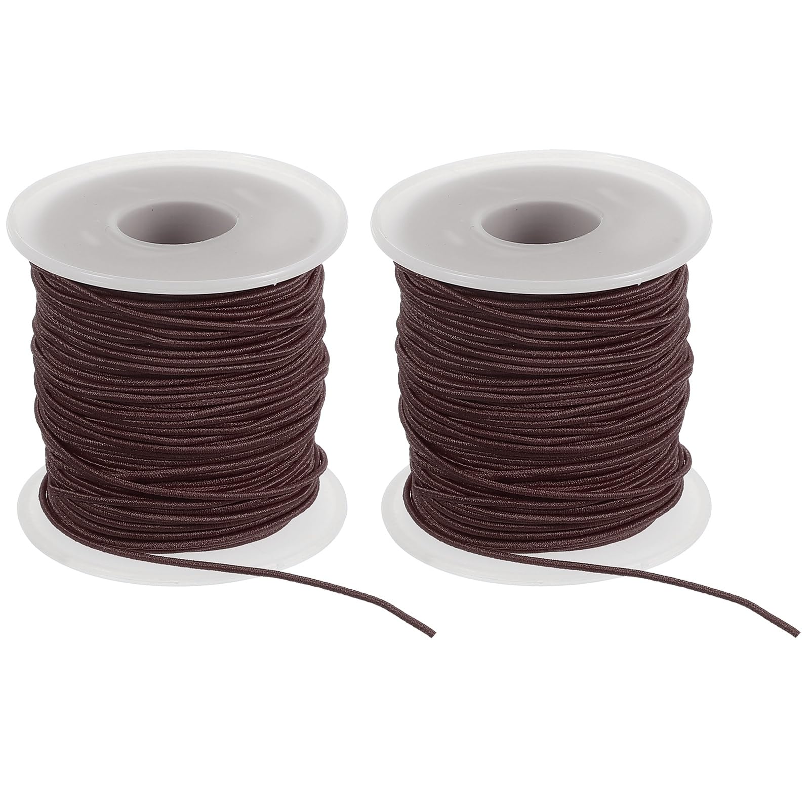 PATIKIL Elastic String for Bracelet 164 Ft/50 Meter Length 1.2 mm Dia, 2 Roll Sturdy Stretchy String Cord for Jewelry Making Necklace Beading Craft DIY, Brown
