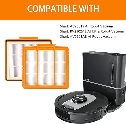 Miniatura 2 de Filtro HEPA para Shark AI AV2501S, AV2501AE, RV2502AE, RV2520AOUS, AV2510AOUS Piezas de repuesto para aspiradora robótica – Paquete de 2 filtros +