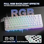 YUNZII x MADLIONS MAD68 HE Rapid Trigger Wired Magnetic Mechanical Gaming Keyboard 60% Hall Effect Adjustable Actuation,PBT Keycaps RGB Hot-Swap,8KHz Polling Rate (White, Magnetic Amber Pro Switch)