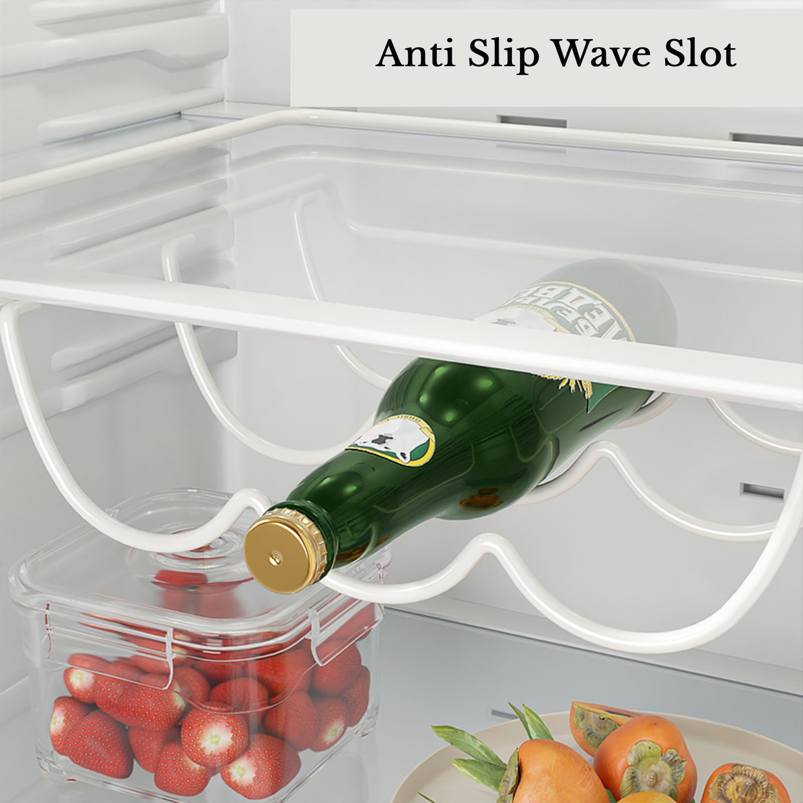 Botellero para frigorífico, Soporte para Botellas de Vino, botellero para frigorífico con Capacidad para 3 Botellas, botellero para Armario Interior, despensa para frigorífico
