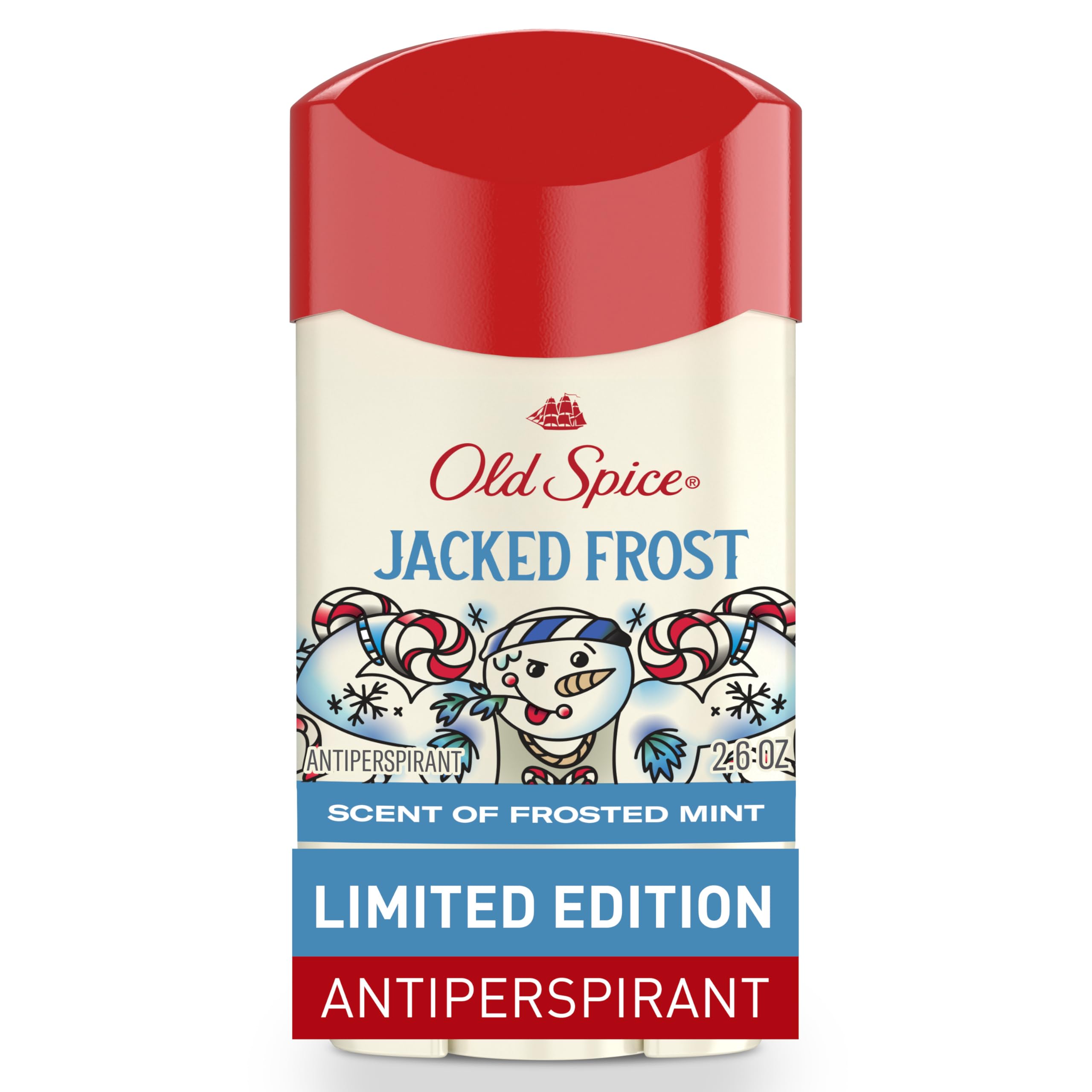 Old Spice Antiperspirant & Deodorant for Men, Holidudes Limited Edition, 24/7 Sweat Protection, Stocking Stuffer, Jacked Frost Frosted Mint Scent, 2.6