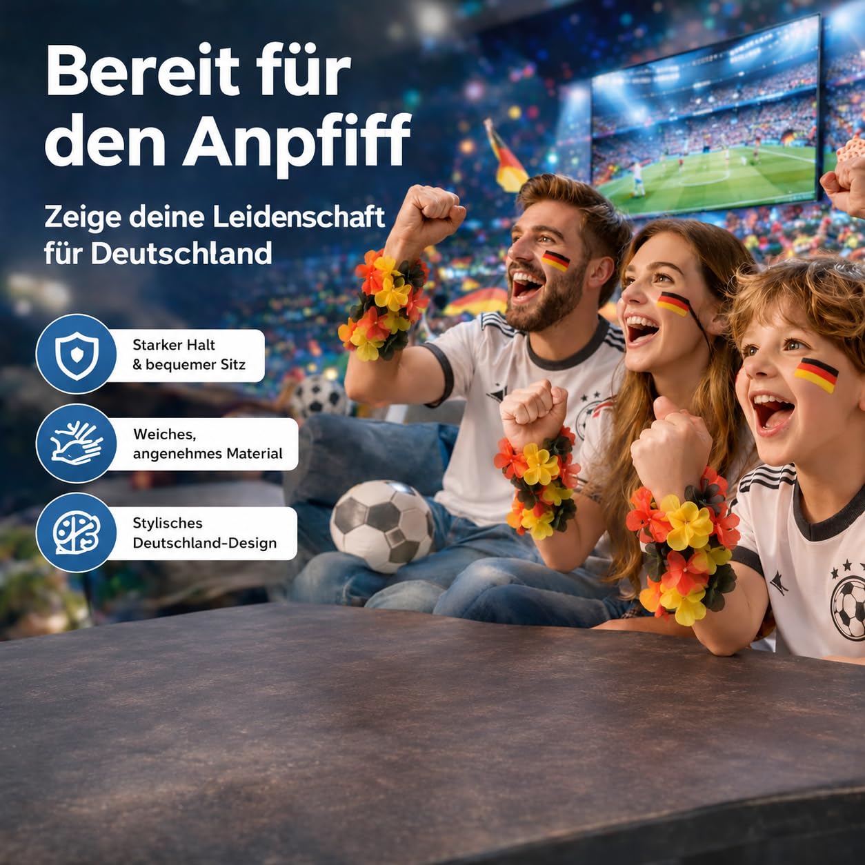 XXL Fan Starterset WM 2026 – Original Panini Sticker Album, Extra 1x Spielplan & Deutschland Blumenkette (10 Tüten / 70 Sticker Set) Eigenmarkenbundle