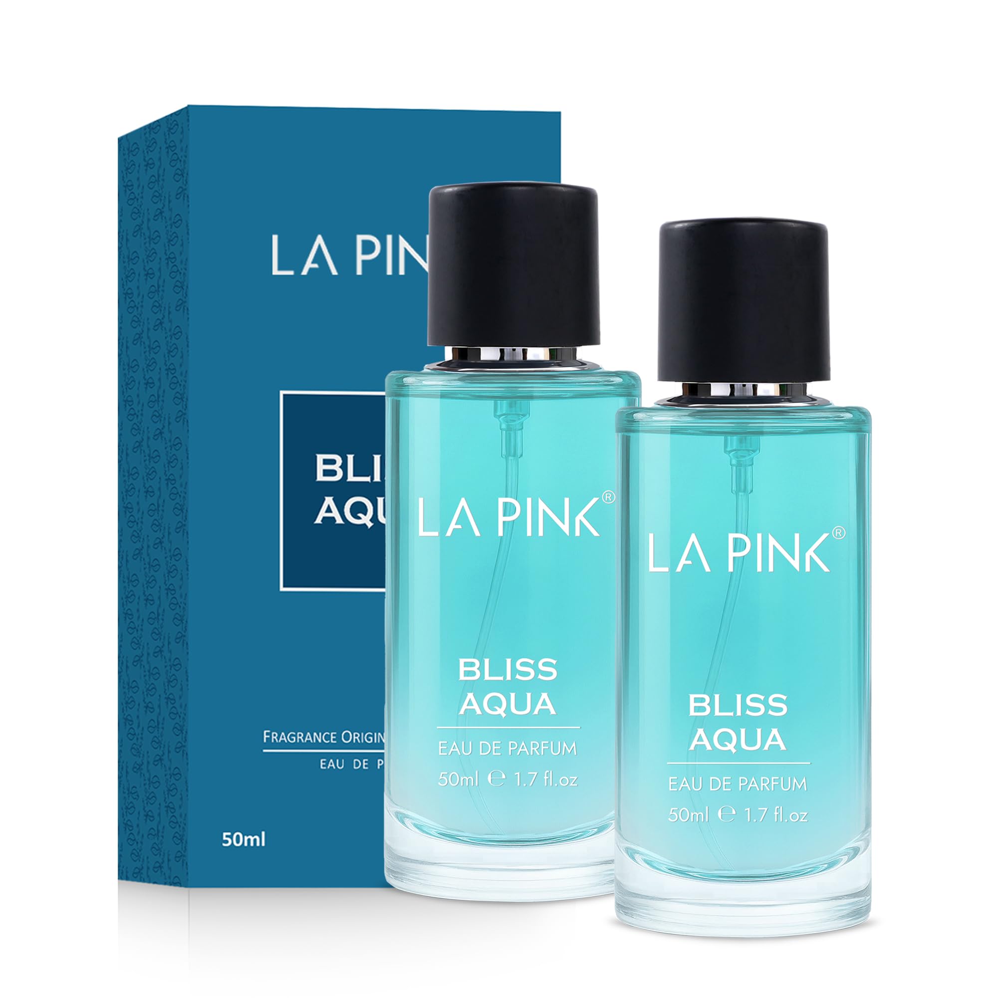 La Pink Bliss Aqua Eau de Parfum 50ml (Pack of 2) | Unisex Long Lasting EDP Fragrance from France | Premium Scent for Men & Women-image-13