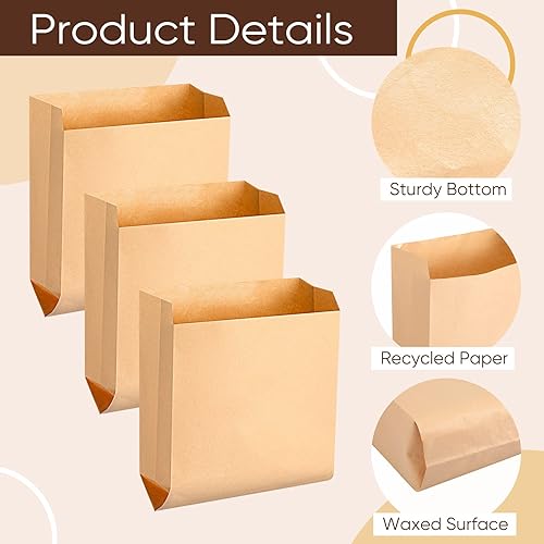 Miniatura 3 de Bolsa de papel kraft encerada para higiene femenina, para baño de negocios, dispensadores personales de 7.5 x 10 pulgadas, bolsas de papel para