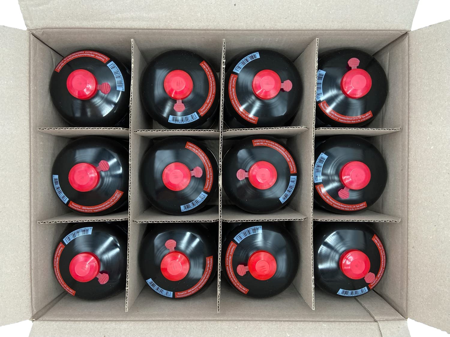 Grillfürst 12 x 450g Butan Gaskartusche/Schraubkartusche mit EN 417 Schraubgewinde, 7/16 Zoll Durchmesser und Ventil für Grill, Gaskocher, Campingkocher, Gasheizung