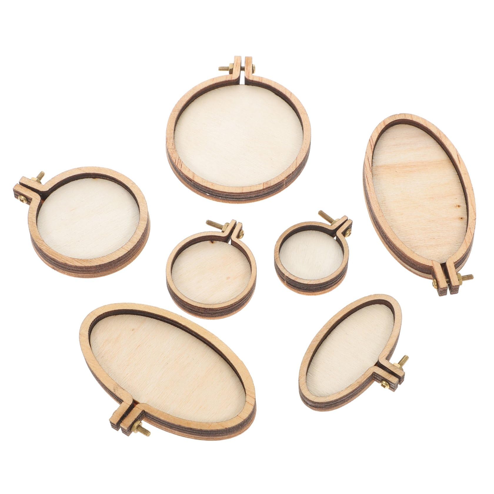 KAJNBN 16 Mini Aros de Bordado de Bambú para Punto de Cruz, Bastidores Vintage para Decoración de Eventos y Manualidades, Kit Creativo y Elegante