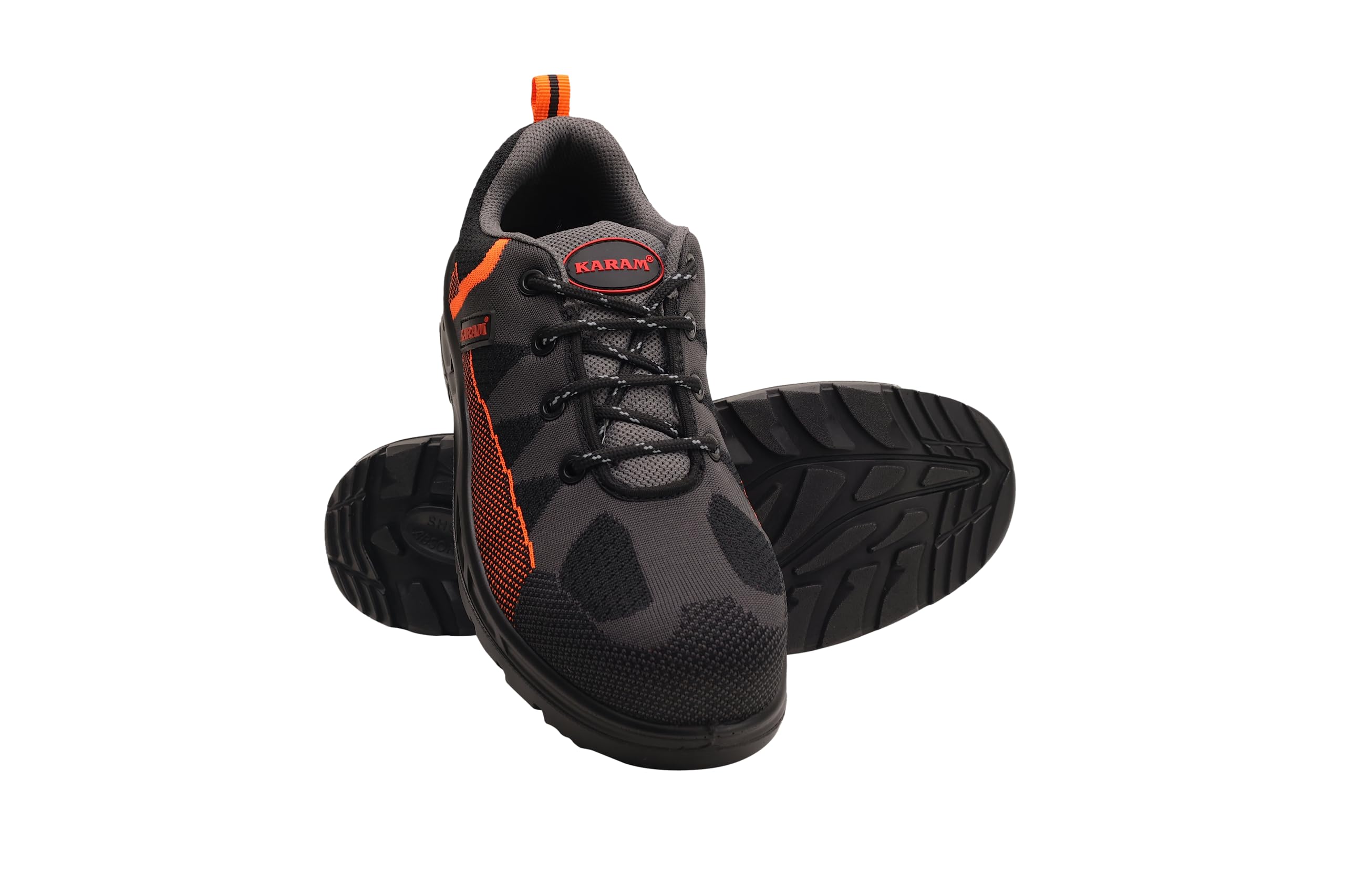 Karam FS210FN | Black-Orange Flyknit Sporty Safety Shoes, ISI Marked | Fiber Toe Fabric Safety Shoe (7) (B0CDH495R8) Amazon Price History, Amazon Price Tracker