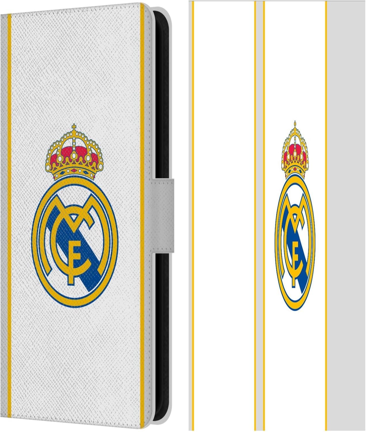 Head Case Designs Officially Licensed Real Madrid CF White Badge Leather Wallet Case Compatible with Samsung Galaxy S23 FE 5G