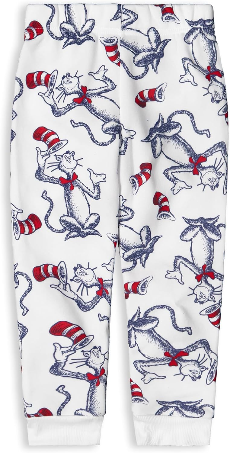 Dr. Seuss Cat in the Hat Boys Fleece Crewneck Top and Pants Set for Toddlers - Image 5