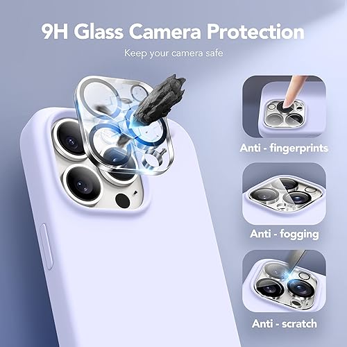 Miniatura 5 de GONEZ Funda de silicona para iPhone 14 Pro Max, compatible con Magsafe, con 2 protectores de pantalla + 2 protectores de lente de cámara, silicona