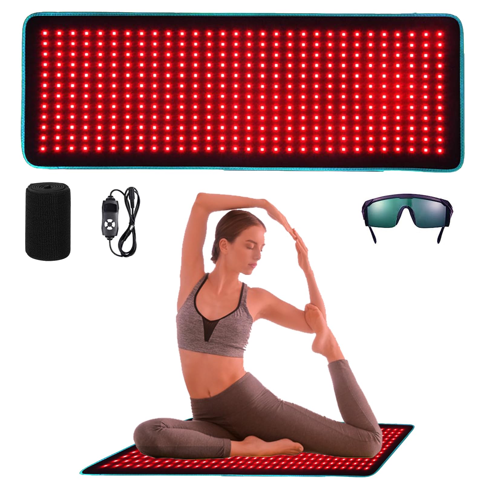 iTHERAU Large Red Light Therapy Belt 360 LED Infrared Light and Red Light Mat for Body, 32 X 12in, Red Light Wrap 660 & 850nm Wavelengths