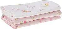 Cueiro Estampado, Papi Textil, Rosa, 1.0mx80cm, Pacote de 3