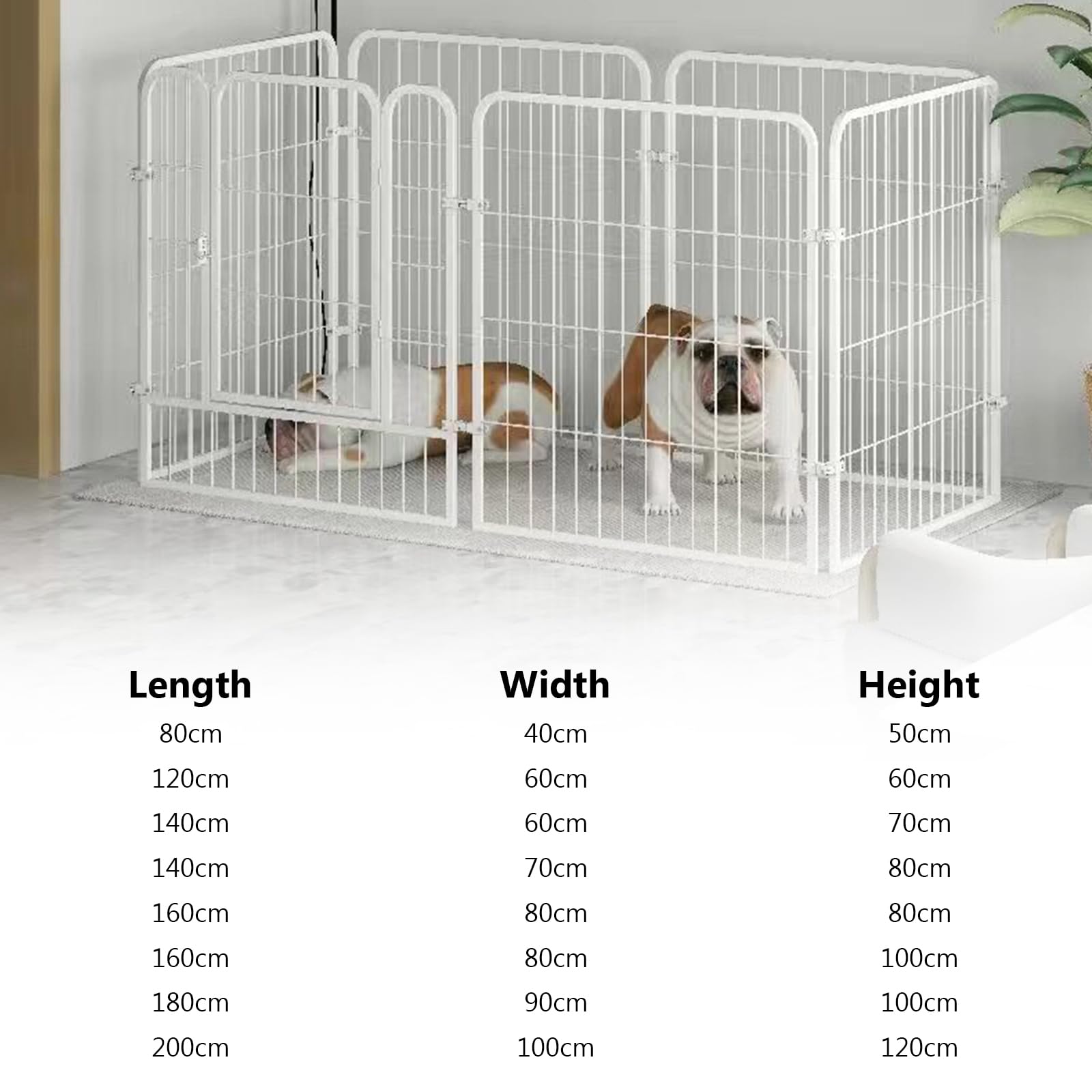 Parque De Juegos para Perros 6 Paneles Valla Metálica para Mascotas con Puerta Y Pestillo Parque para Perros para Jardín Patio Exterior Cachorros Conejos Y Mascotas,Blanca,120x60x60cm