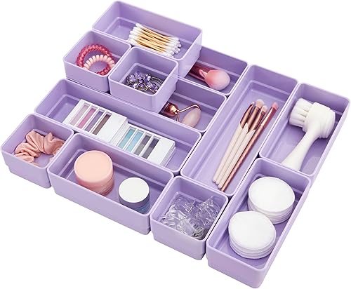 Miniatura 7 de STORi SimpleSort - Juego de organizador de cajones apilables de 12 piezas  Bandejas de varios tamaños  Pequeños cubos de almacenamiento de