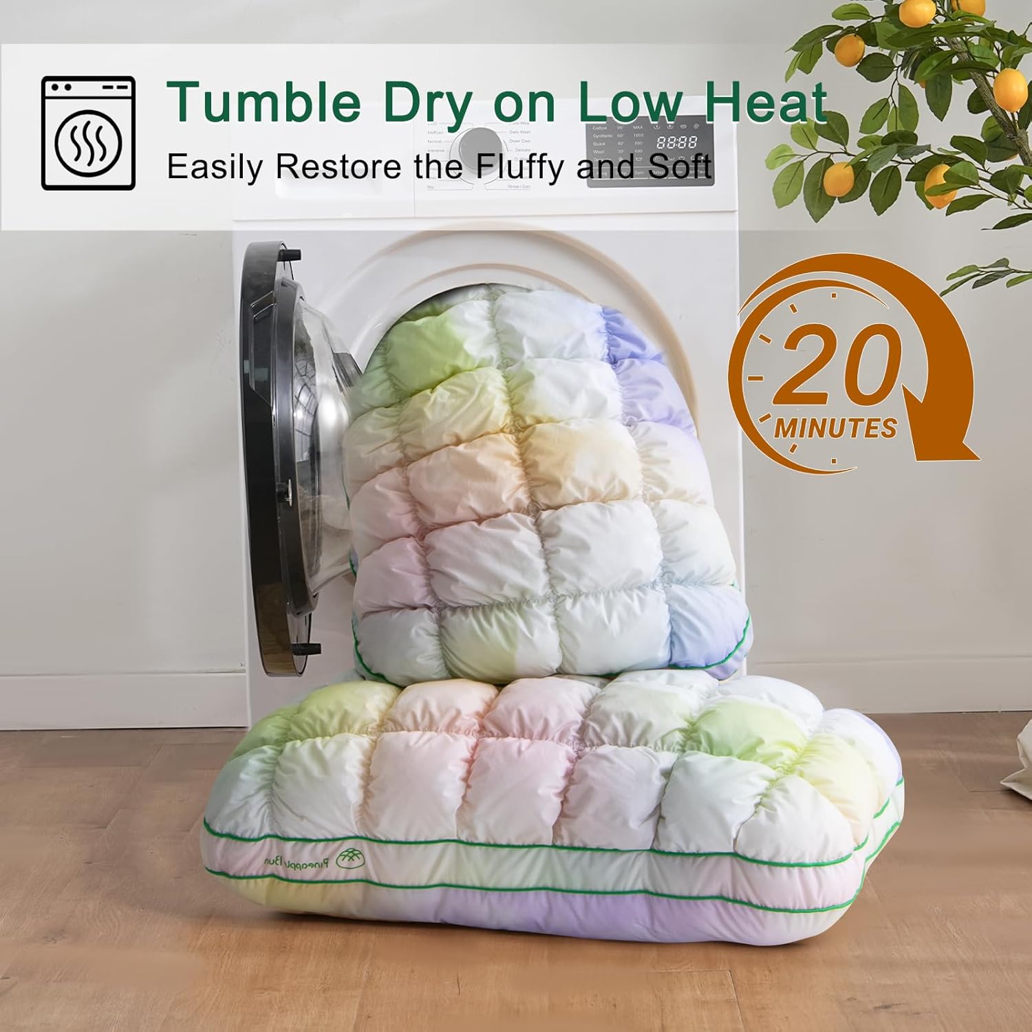 YOUR MOON Fluffy Support Bed Pillow King Size, Super Soft Premium Down-Alternative Filling for Sleeping, Luxury Hotel Quality Bed Pillows for Side Sleeper (Rainbow) - Image 8