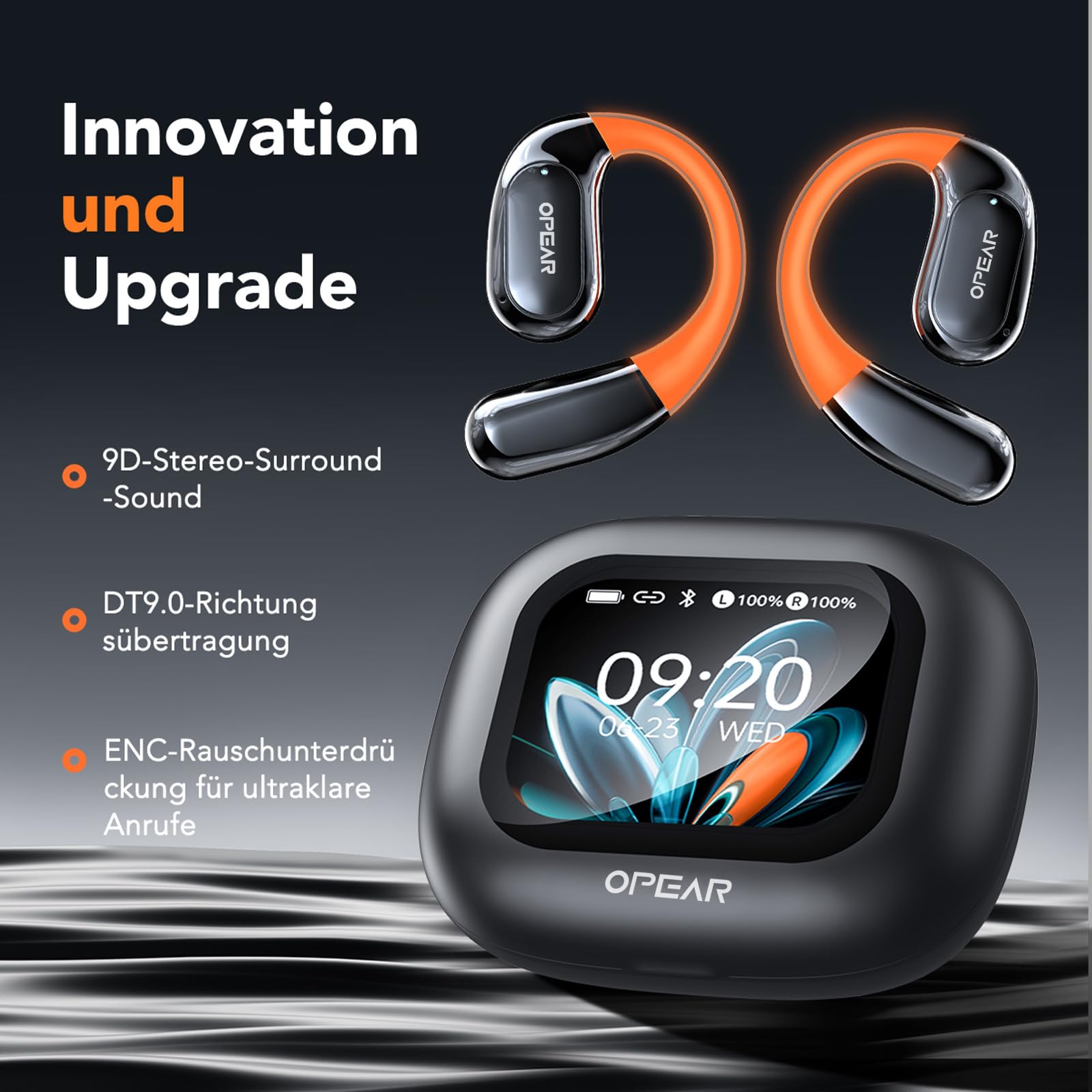 NE27 AI Übersetzer Kopfhörer Echtzeit 165 Sprachen LCD Touchscreen Open Ear Sprachübersetzer Kompatibel iOS Android