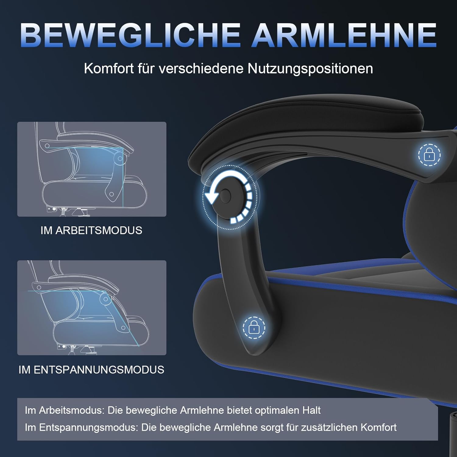 JETSTREAM Poltrona Gaming Ergonomica Con Poggiapiedi - Sedia gaming - Immagine 7