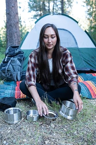 Miniatura 3 de Stansport Estufa de leña de acero inoxidable Pequeña - Portátil Camping Mochilero Senderismo - Picnic BBQ