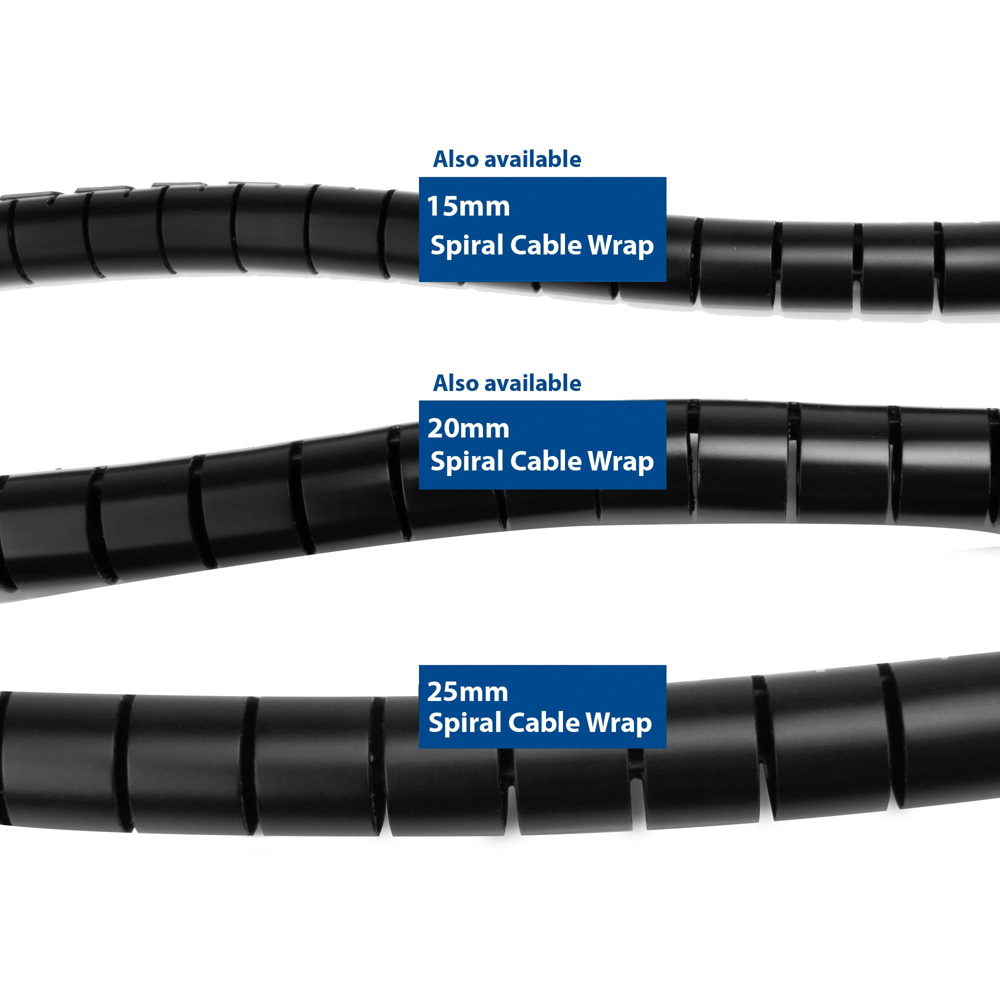 ACT Tubo flessibile ø 25 mm, tubo a spirale lunghezza 20 metri, gestione cavi per ufficio, organizer per cavi flessibile computer e postazione di lavoro – CT4054