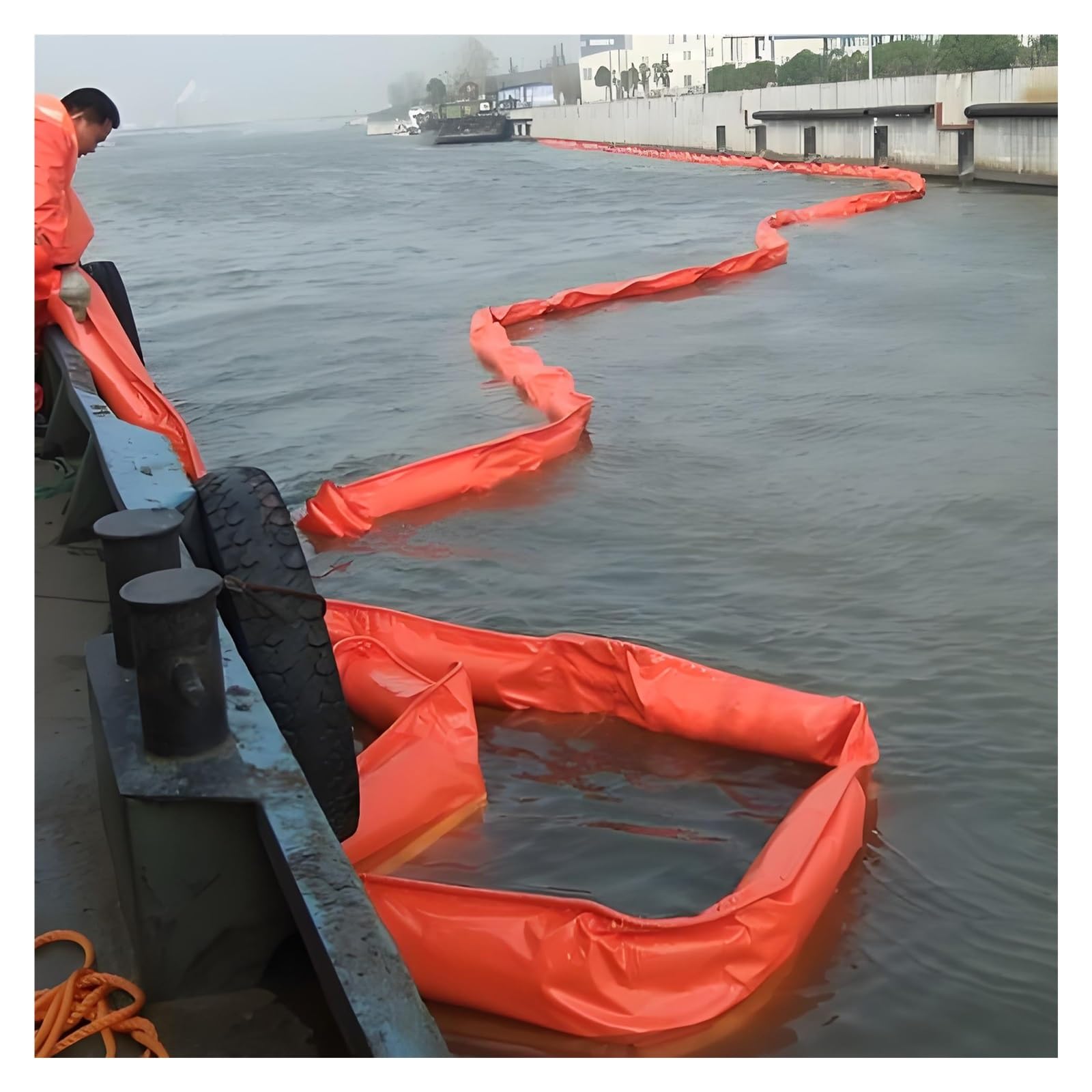 Barrage flottant confinement hydrocarbures PVC haute visibilité 110