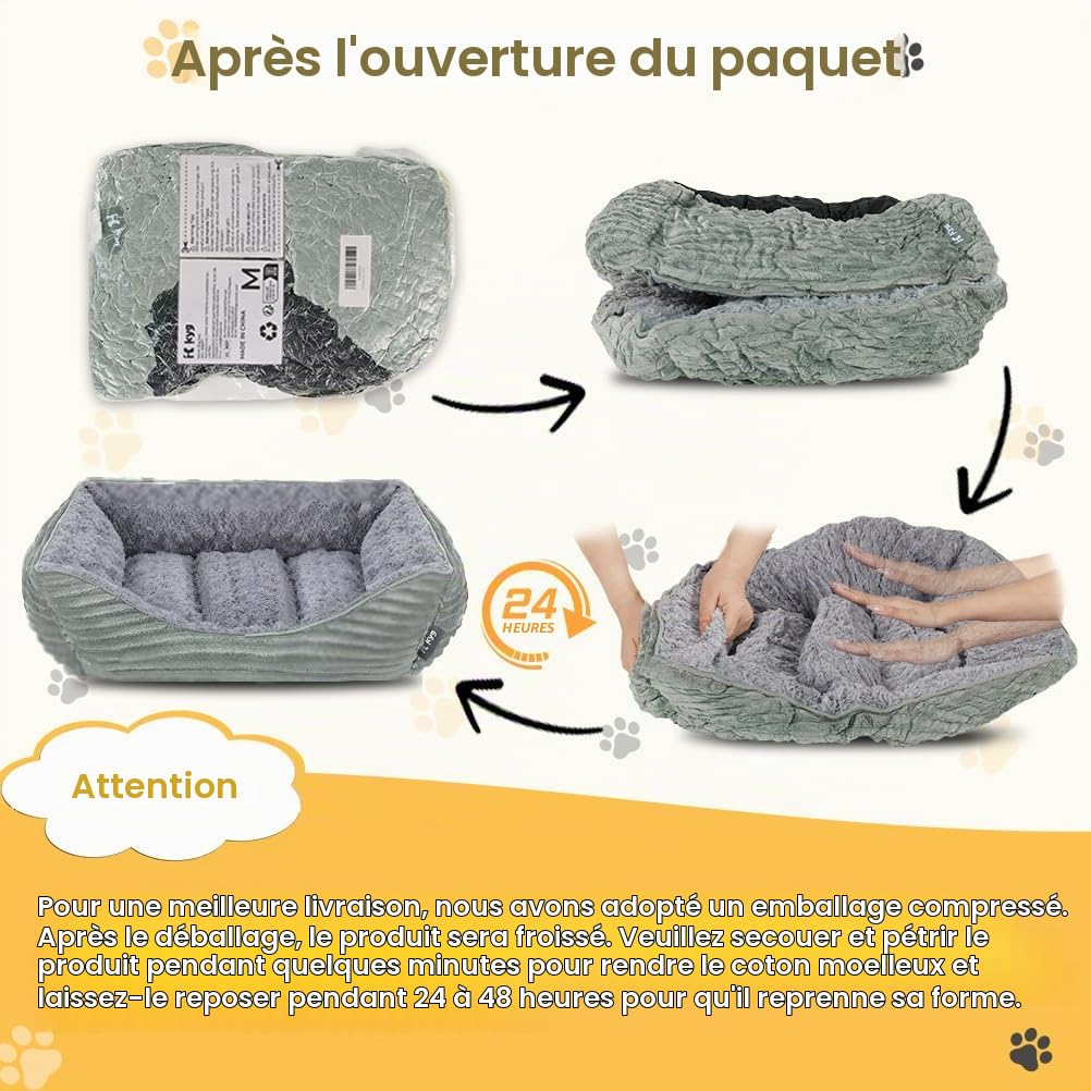 KYG Panier pour Chien Grande Taille, Lit pour Chien Antidérapant Panier pour Chat, Lit Moelleux, Canapé Doux et Chaud pour Animaux105 x 83 x 19cm