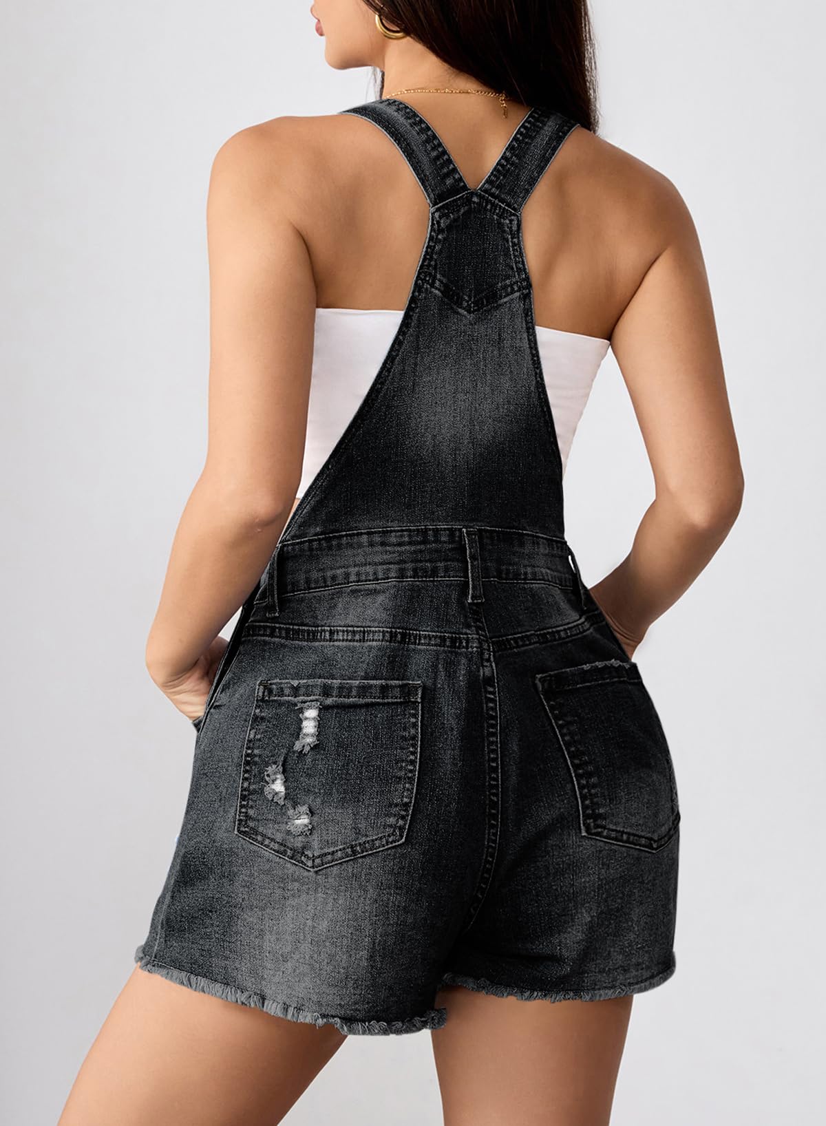 Sovoyontee Damen Latzhose Lässige Retro Denim Verstellbare Träger Jumpsuit