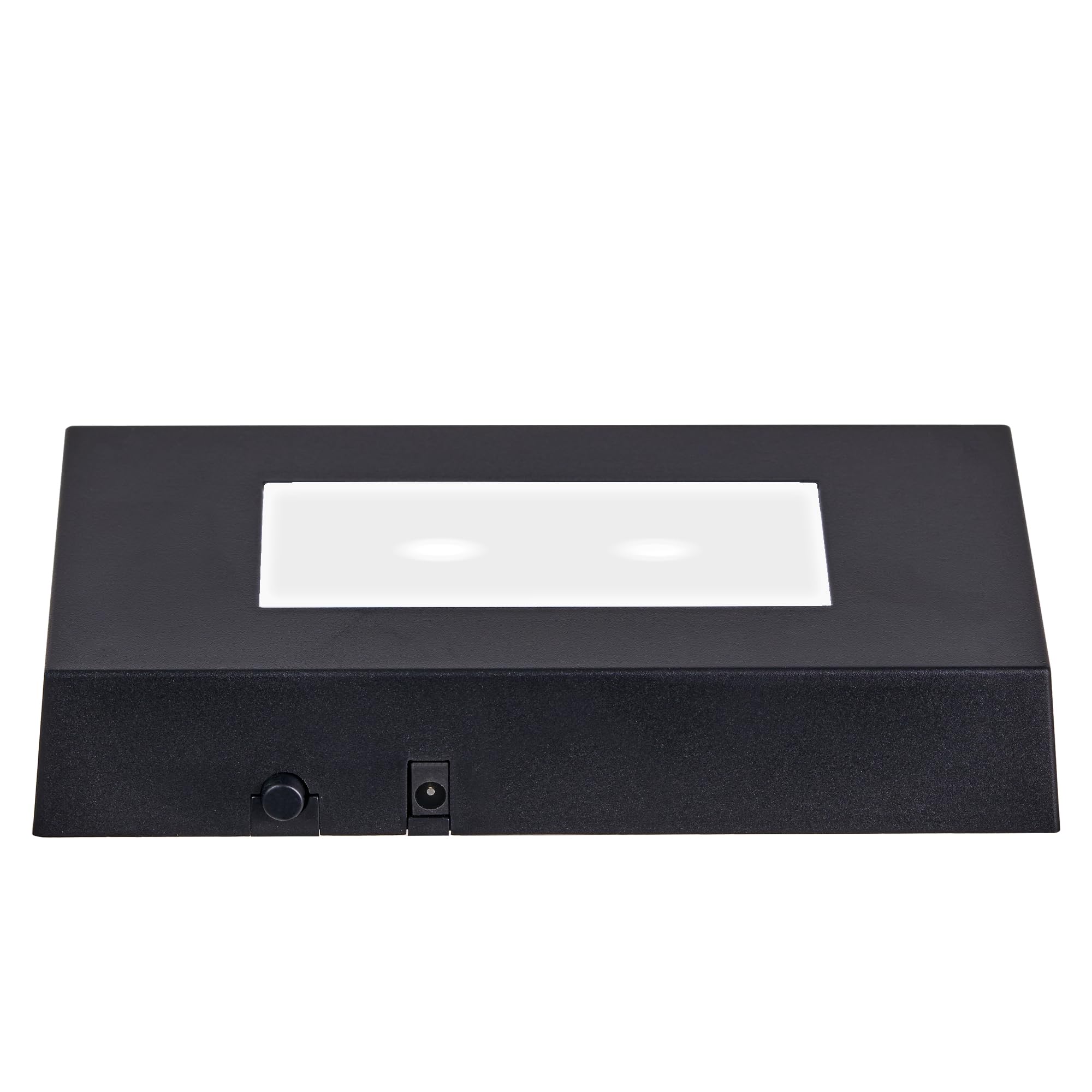 EUSTUMA LED Light Base Rectangle Display Stand In A Variety of Colors,Suitable for Glass Crystal Artwork,Holiday Party Decoration (Black, Medium)
