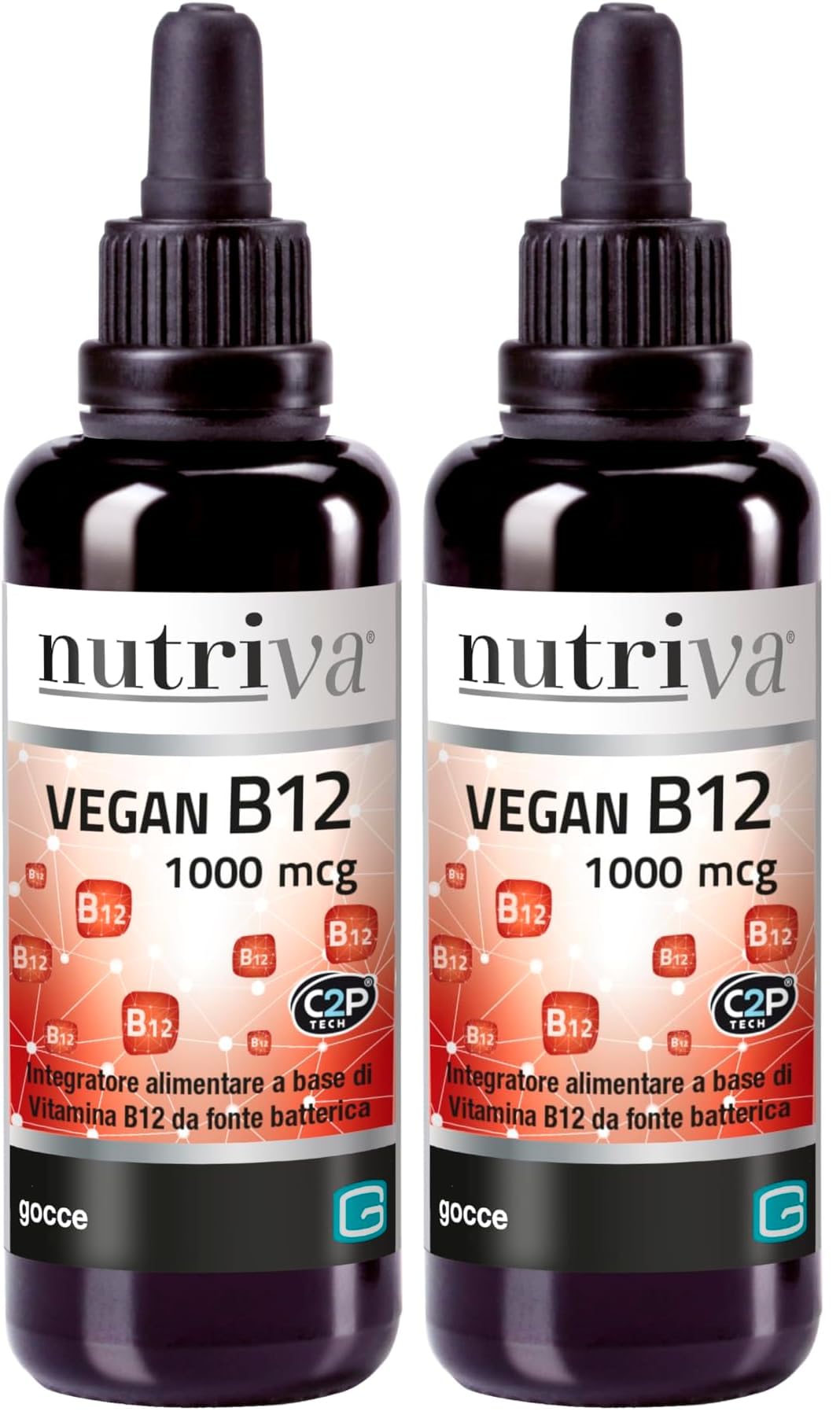 NUTRIVA Vegan B12 1000 mcg - Vitamina B12 Cianocobalamina in Gocce 30 ml, Integr