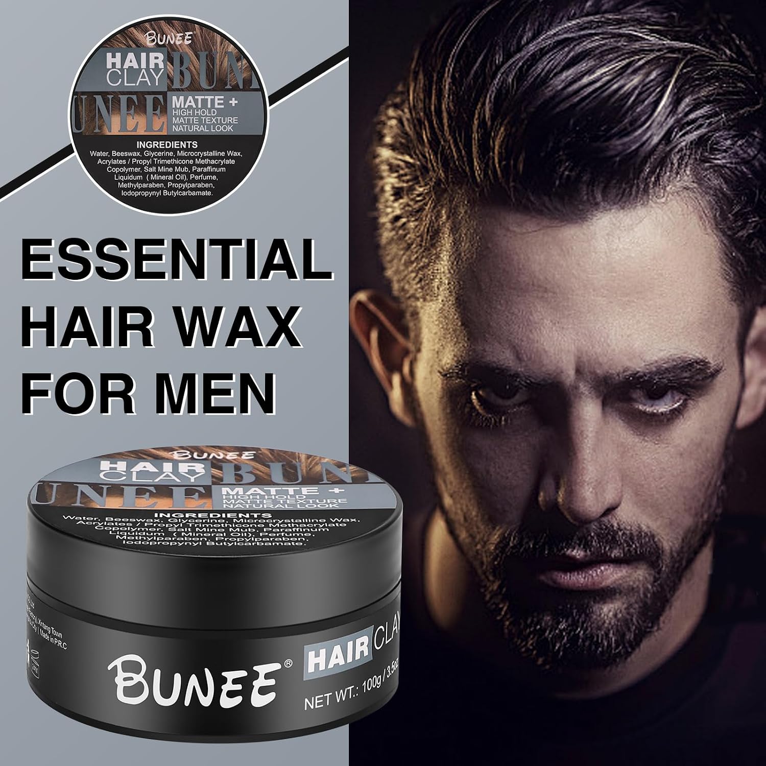 Hair Clay，Super High Hold, Matte Finish，organic ingredients that promote hair and scalp health，For Natural Texture Hairstyles (100g)