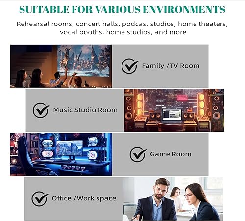 Miniatura 5 de 1 paquete de paneles de espuma a prueba de sonido de 48 x 24 x 2 pulgadas para paredes, espuma acústica de caja de huevos de alta densidad para