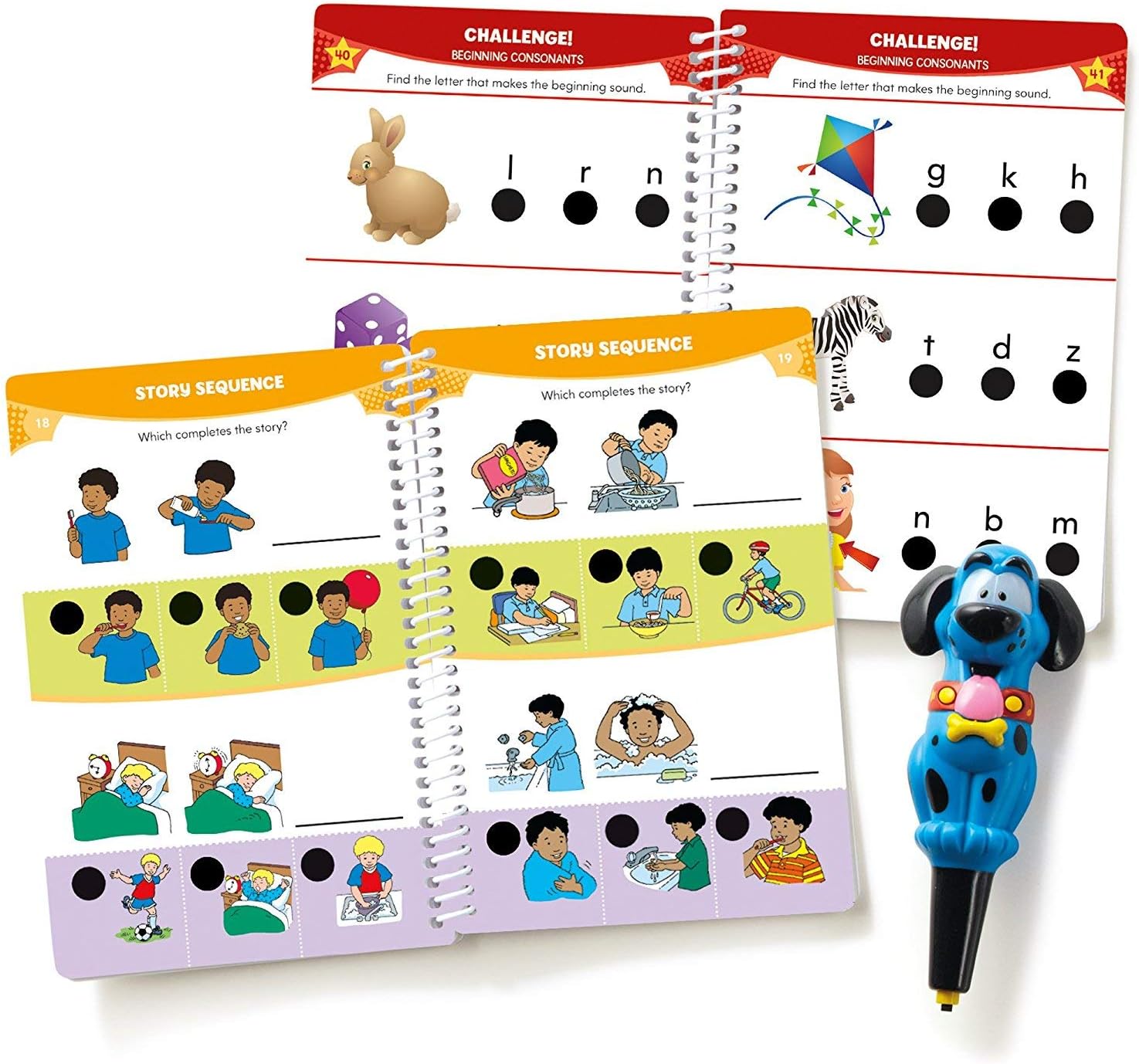 Educational Insights Hot Dots Jr. Let's Master Pre-K Reading Set, Homeschool & Preschool Learn to Read Workbooks, 2 Books & Interactive Pen, 100 Reading Lessons, Ages 3+