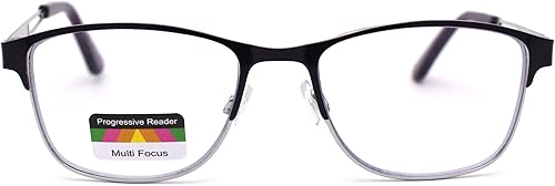 Miniatura 6 de Rectángulo de metal medio borde bisagra de resorte 3 gafas de lectura progresivas multifocales