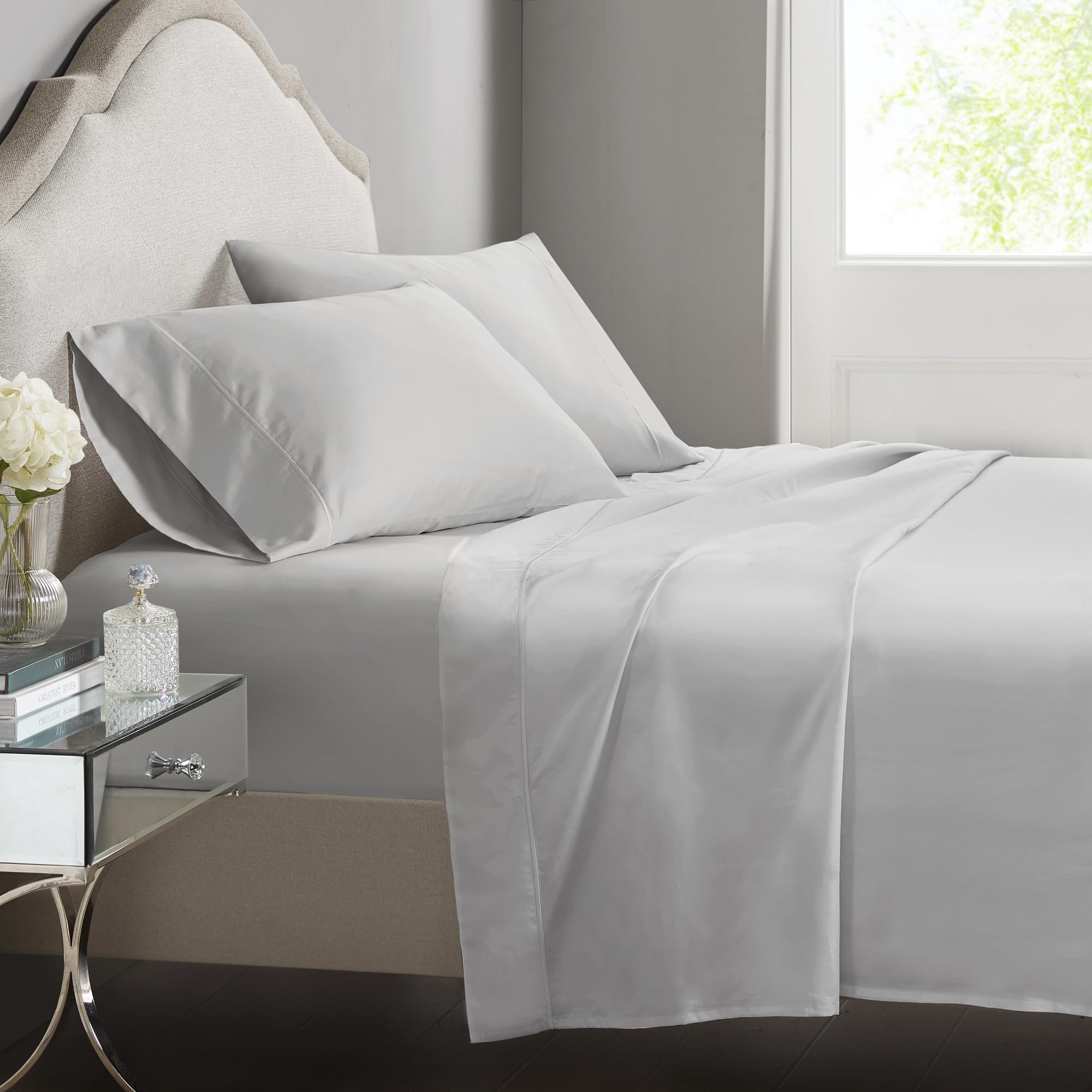 Croscill Egyptian Cotton Sheet Luxuriously Soft 500TC Cotton Sheets Fitted Deep Pocket Sheet Set Fits Up to 18