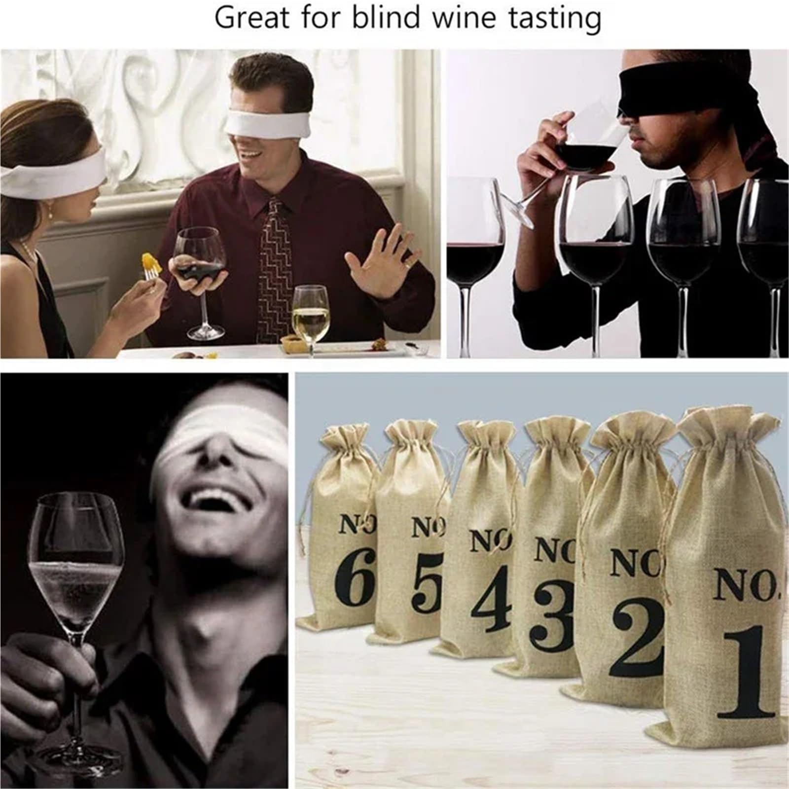 Flaschenträger für Wein 2er-Pack Jute-Weinbeutel mit Kordelzug, 10-teiliges Set für 750-ml-Flaschen, Geschenkaufbewahrung, Farbe2, Einheitsgröße, Ein Stil
