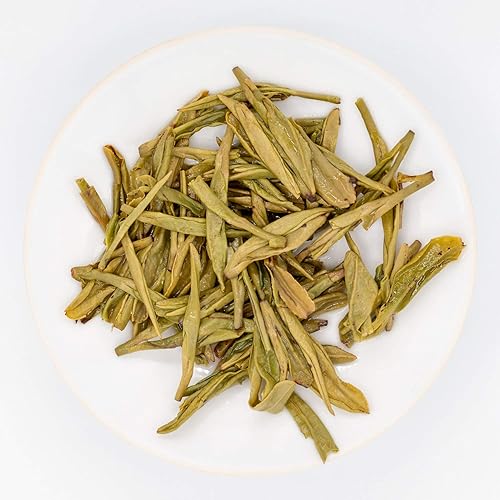 Miniatura 5 de Oriarm Té verde chino largo Jing 8.82 oz - Té de hojas sueltas del dragón del lago oeste - Primavera recogido Yuqian 1er grado