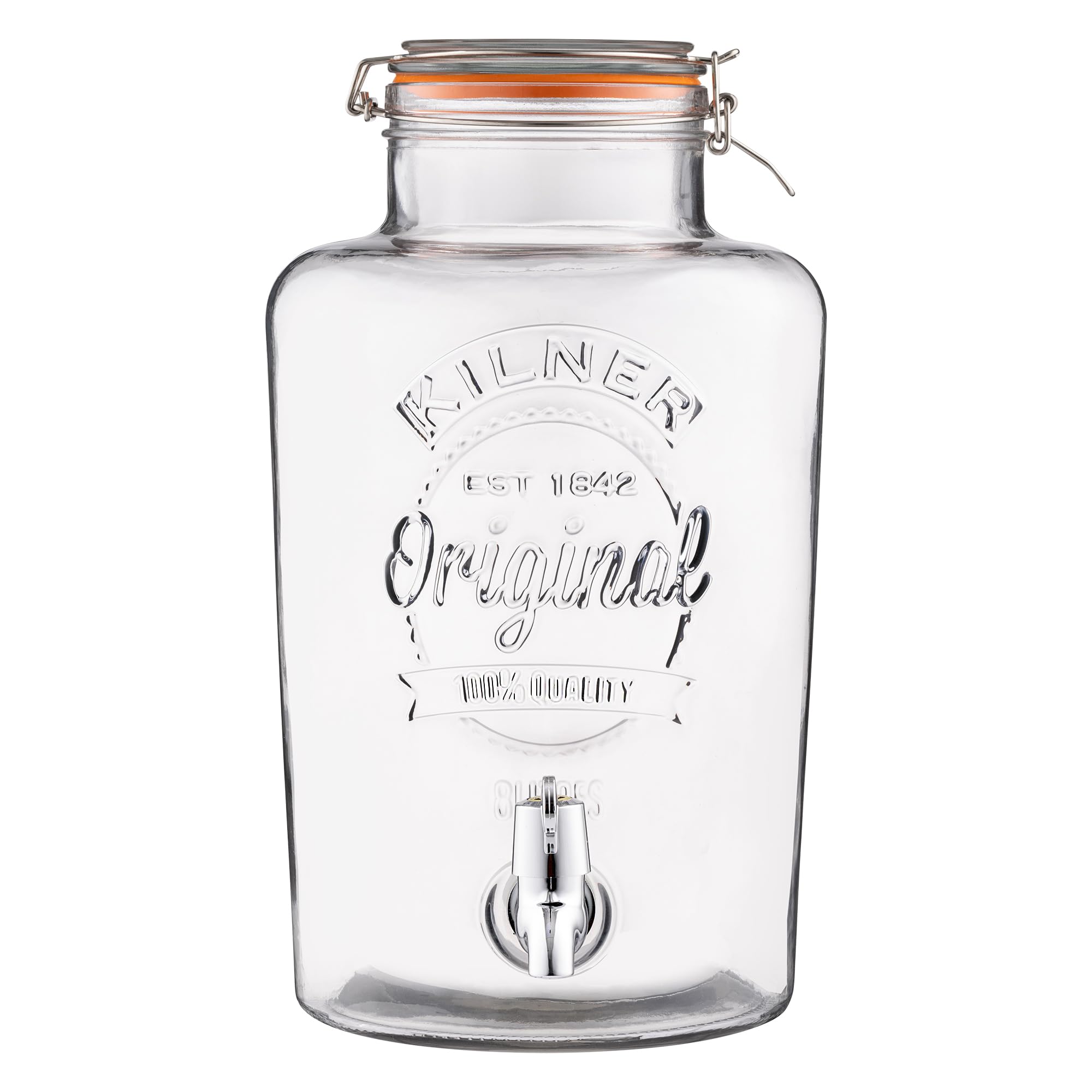 Kilner Glass Clip Top Round Drinks Dispenser (8 litres)
