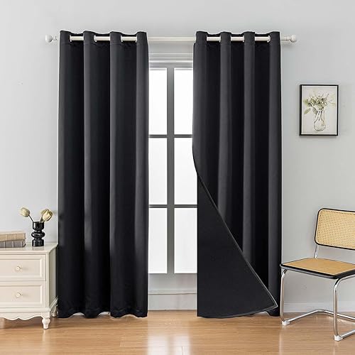 Miniatura 15 de Anytime - Cortina 100 % opaca de 2 paneles, cortinas de ventana con aislamiento térmico para dormitorio, paneles de sombreado completo (gris, 70