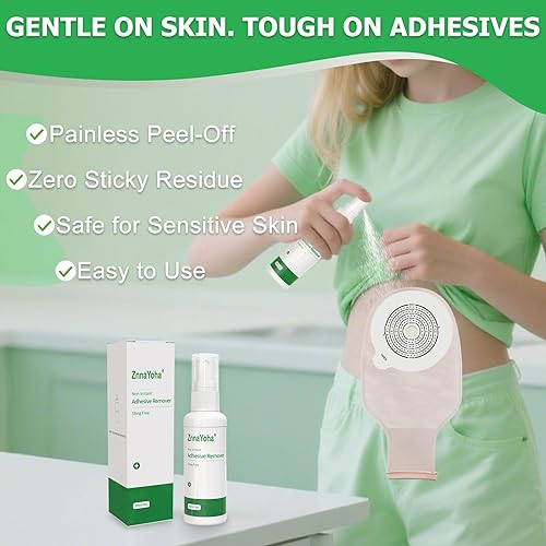 Miniatura 3 de Spray removedor de adhesivo, removedor de adhesivo médico sin picaduras para la piel, ideal para pacientes con ostomía, eliminación de piel sensible