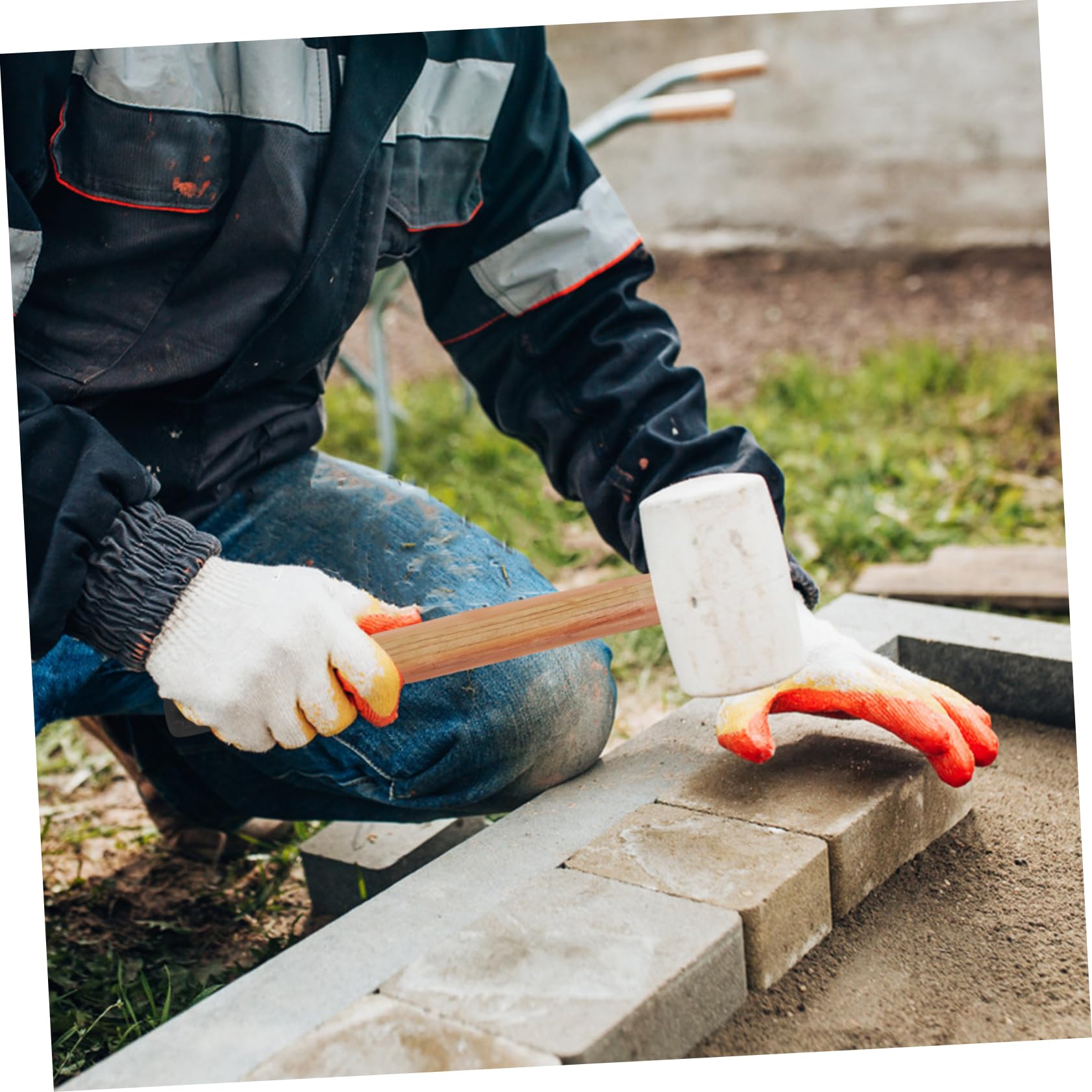 Gatuida Replacement Handle for 800g Hammer Wood Handle Smooth Finish Oval Hammer Accessory