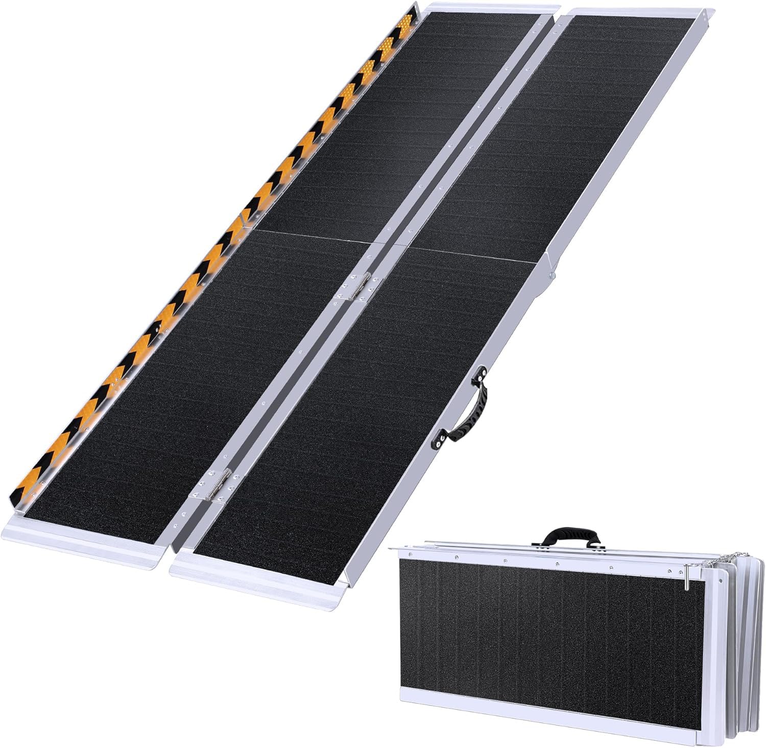 210cm x 73cm Rampas para Silla de Ruedas, Rampa Plegable para Minusválidos con Superficie Antideslizante, Capacidad de Carga de 400 kg