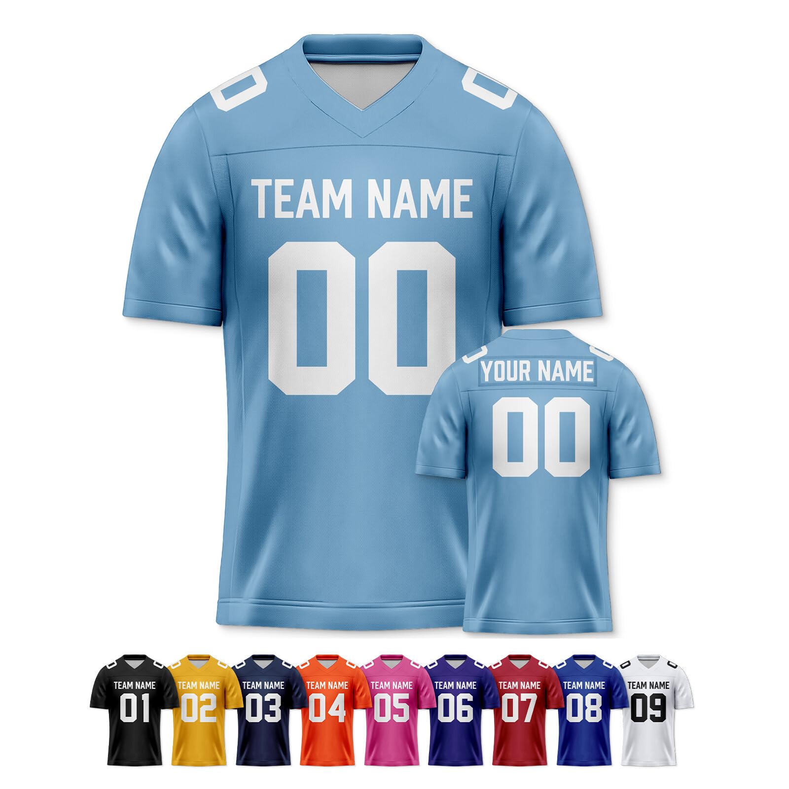 Custom Replica Football Jersey - Personalized Stitched Team Name and Numbers, Perfect Fans Gift, Adult Youth Sizes S-6XL