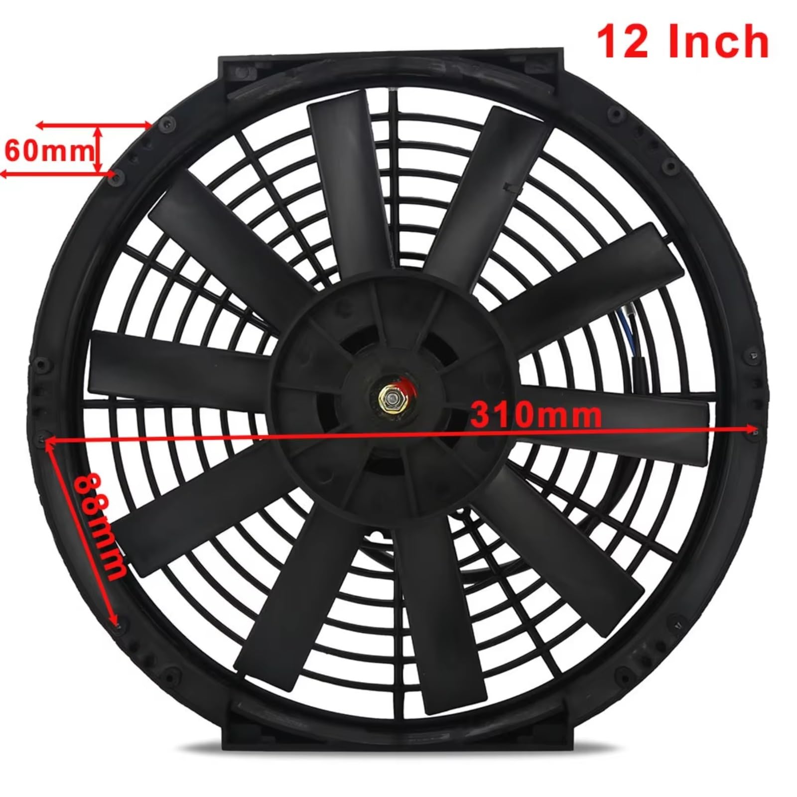 Radiador Eléctrico Universal De 12" 14" 12V 80W Intercooler Radiador De Motor Enfriador De Aceite Ventilador De Empuje De Refrigeración Delgado Ventilador Radiador Motor