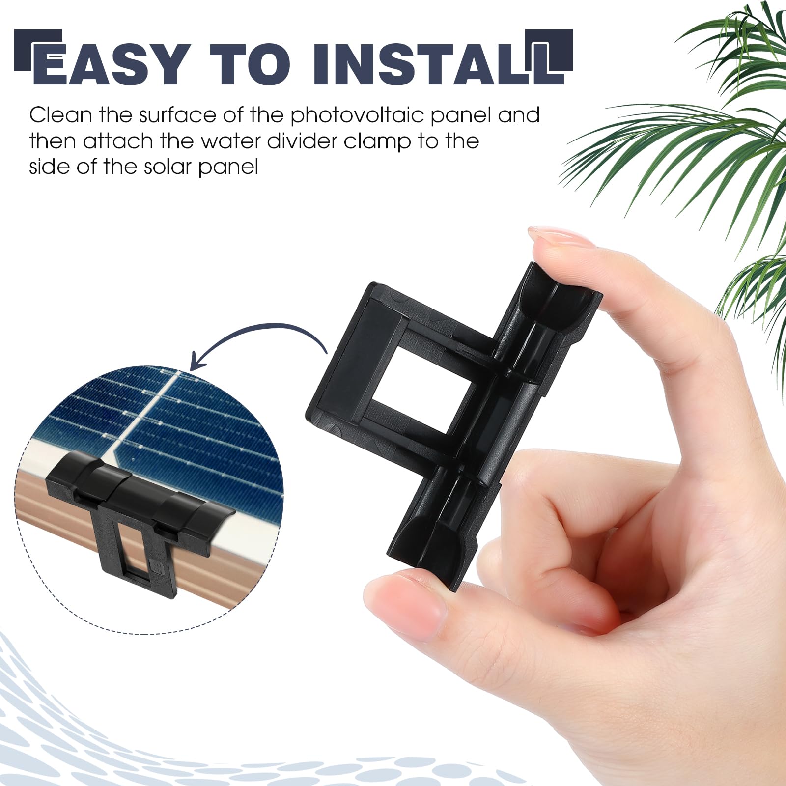 200 Clips de Drenaje de Agua para Paneles Solares Clips de Drenaje de Agua Clip de Extracción de Lodo Clip de Limpieza de Módulo Fotovoltaico para Drenaje de Agua, Negro (30 mm)