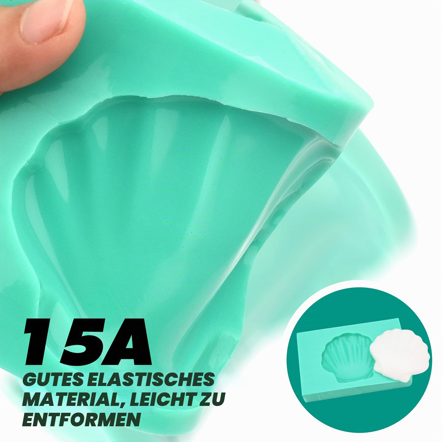 Abformsilikon Flüssiger Silikon Kautschuk - 2.4L (90oz) Elastisches Silikonform für Harz, Seife & Kerzen - 1:1 Mischverhältnis mit Pumpe - Ideal für Gießformen, DIY Handwerk & Modellbau (Grün)