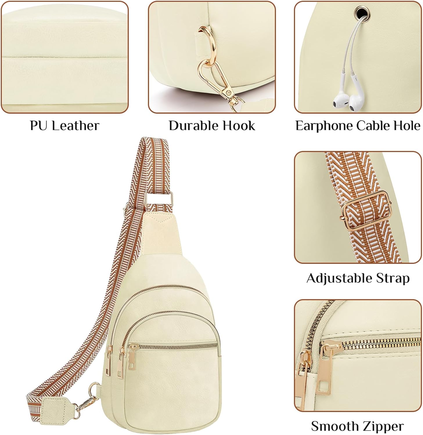 Small Leather Sling Bags for Women Fashion Crossbody Backpack Purse Sling Crossbody Bags - Image 5