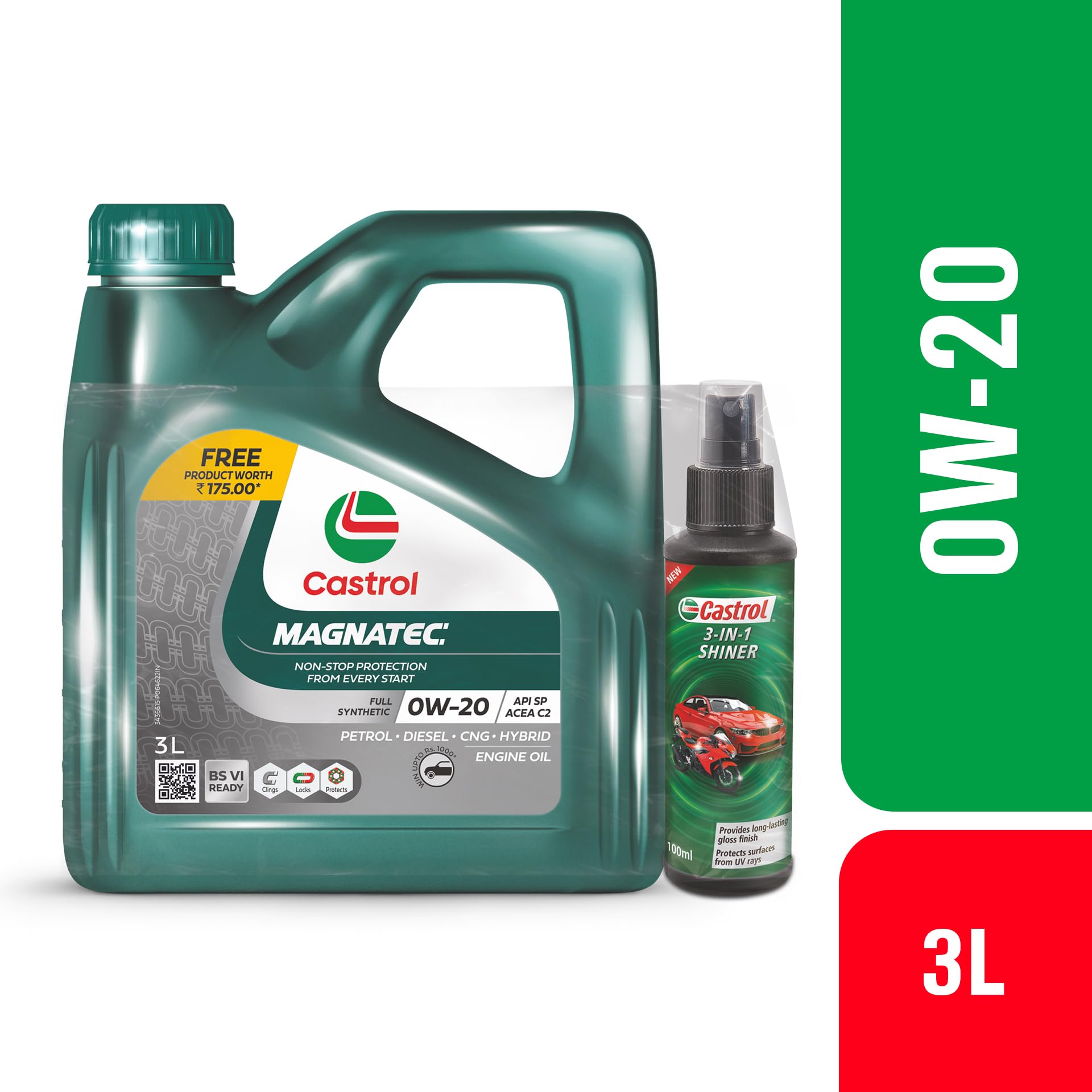 Castrol MAGNATEC 0W-20 - Full Synthetic Engine Oil for Petrol